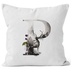 Kissenbezug Buchstaben-Kissen "{style_variation}" Buchstabe Alphabet Monogramm Anfangsbuchstaben Watercolor gezeichnet Kissen-Hülle Autiga®