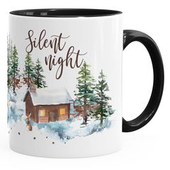 Tasse Weihnachten Winter Schnee Silent Night Christmas Weihnachts-Tase Kaffeetasse Teetasse Keramiktasse Autiga®
