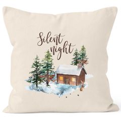 Kissenbezug Weihnachtskissen Weihnachten Winter Schnee Silent Night Christmas Autiga®