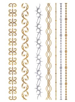 Flash Tattoo Metallic Temporary Einmal-Tattoo Henna Klebe Gold Ornamente Armband Kette