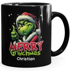 Tasse Weihnachten Grinch Name Wunschname Geschenk personalisiert Weihnachtsmuffel Bürotasse Lustig MoonWorks®