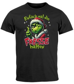 Herren T-Shirt Grinch Weihnachten Spruch lustig Weihnachtsmuffel XMAS Weihnachtsoutfit Männer Moonworks®
