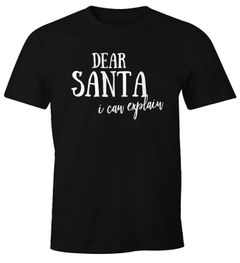 Herren T-Shirt Dear Santa I can explain Fun-Shirt Weihnachten Moonworks®