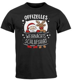 Herren T-Shirt Weihnachten Offizielles Weihnachtsschlafshirt Santa Rentier Funshirt XMAS Moonworks®