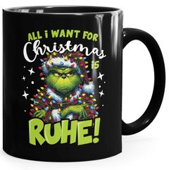 Tasse Weihnachten fallt aus Grinch Geschenkidee Weihnachtsmuffel Kaffebecher mit Aufdruck Lustig MoonWorks®