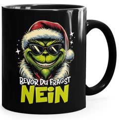 Tasse Weihnachten Merry Grinch Nein Geschenkidee Weihnachtsmuffel Kaffebecher mit Aufdruck Lustig MoonWorks®