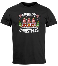 Herren T-Shirt Weihnachten Wichtel Zuckerstangen Merry Christmas Weihnachtsshirt Männer Moonworks®