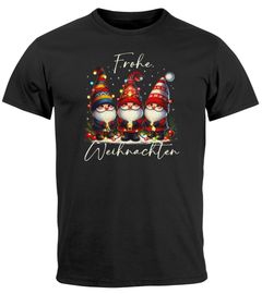 Herren T-Shirt Weihnachten Printshirt Wichtel Design Aufdruck Frohe XMAS Moonworks®