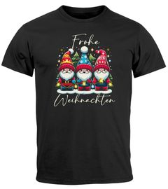 Herren T-Shirt Frohe Weihnachten Wichtel Weihnachtsoutfit Männer Merry XMAS Moonworks®