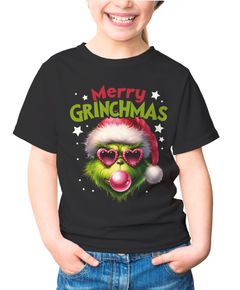 Kinder T-Shirt Weihnachten Mery Grinchmas Weihnachtsshirt Mädchen Weihnachtsoutfit Moonworks®