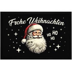 Fußmatte Frohe Weihnachten Santa Claus Weihnachtsmann Retro Vintage Design rutschfest & waschbar Moonworks®