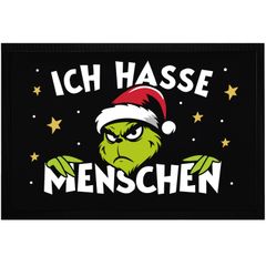 Fußmatte Weihnachten Grinch Keine Menschen Anti Weihnachtsdeko Weihnachtsmuffel rutschfest & waschbar Moonworks®
