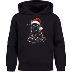 Kinder Hoodie Weihnachtspullover Katze Jungen Mädchen Weihnachtsoutfit Kinder Moonworks®