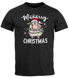 Herren T-Shirt Weihnachten Schaf Spruch Wortspiel lLustig Määäry Christmas XMAS Shirt für Männer Moonworks®