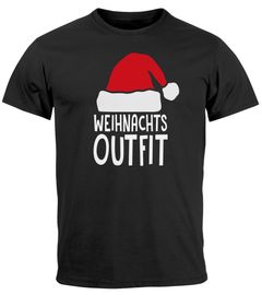 Herren T-Shirt Aufschrift Weihnachtsoutfit Lustig Minimalistisch Weihnachtsmütze XMAS Outfit Männer Moonworks®