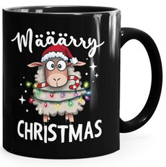 Tasse Weihnachten Schaf Wortspiel Lustig Määäärry Christmas Weihnachtstasse MoonWorks®
