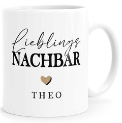 Tasse Lieblingsnachbar Lieblingsnachbarin Geschenkidee personalisiert mit Name Herz Wunschname SpecialMe®