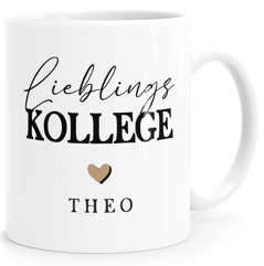 Tasse Lieblingskollege Lieblingskollegin Geschenkidee personalisiert mit Name Herz Wunschname SpecialMe®