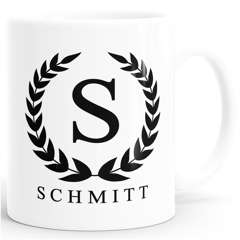 Namenstasse personalisierte Kaffee-Tasse mit Namen und Initiale Monogramm persönliche Geschenke SpecialMe®
