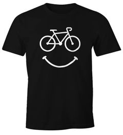 Fahrrad Herren T-Shirt Smile Happy Bike Radfahren Fun-Shirt Moonworks®