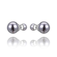 Doppel Perlen Ohrringe Perlenohrringe Ohrstecker mit Perle doppelt 2 Perlen