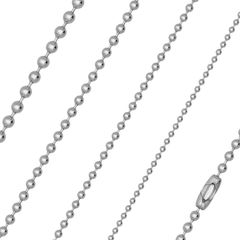 Kugelkette Edelstahl Halskette Kette für Anhänger Dog Tag Silber Schwarz Herren Damen