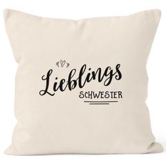 Kissenbezug Lieblingsschwester Geschenk Schwester Familie Geschwister Lieblingsmensch 40x40 Baumwolle MoonWorks®