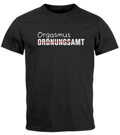 Herren T-Shirt Aufdruck Ordnungsamt Orgasmusamt Witz Wortspiel Fun-Shirt Spruch lustig Moonworks®