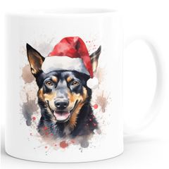 Tasse Hunde-Motiv Weihnachten Weihnachtsmütze lustig Hunderassen Geschenk Hundebesitzer Aquarell SpecialMe®