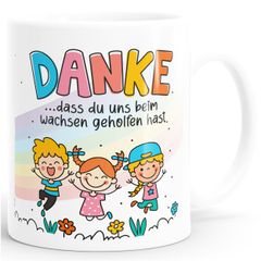 Kaffee-Tasse Danke dass du uns beim Wachsen geholfen hast Geschenk Abschied Erzieherin kleines Dankeschön SpecialMe®