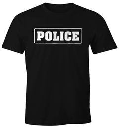 Herren T-Shirt Police Polizei-Kostüm Polizist-Shirt Fun-Shirt Fasching Verkleidung Kostüm Karneval Moonworks®