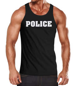 Herren Tanktop Fasching Police Polizei Faschings-Shirt Kostüm Verkleidung Karneval Fun-Shirt Moonworks®
