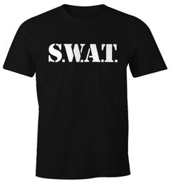 Herren T-Shirt SWAT Shirt Faschings-Shirt Kostüm Verkleidung Karneval Fun-Shirt Moonworks®