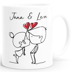Kaffee-Tasse Liebe Herz personalisiert mit Namen Geschenk Jahrestag Valentinstag Paare Mann Frau SpecialMe®