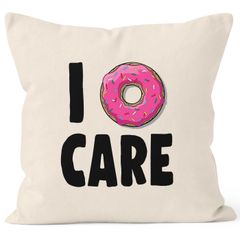 Kissen-Bezug I Donut care I do not care don´t care Kissen-Hülle Deko-Kissen Baumwolle MoonWorks®