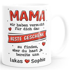 Kaffee-Tasse Mama Wir haben versucht das beste Geschenk für dich zu finden personalisiert Namen Kinder Muttertag lustig SpecialMe®