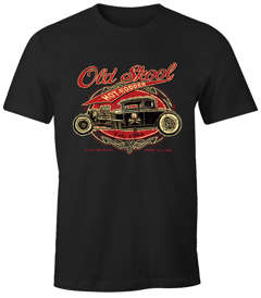 Herren T-Shirt Old School Gearhead Hot Rod