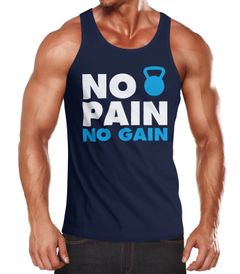 Herren Tanktop Tank Top - No Pain No Gain Bodybuilder Fitness Gym Kettle Bell - MoonWorks®