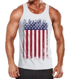 Herren Tanktop Tank Top -  Amerika Flagge USA Flag - Body Fit MoonWorks®