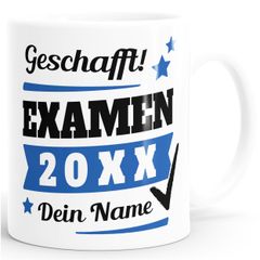 Tasse Examen Geschenk Uni-Abschluss bestandene Prüfung Studium Universität mit Name personalisiert SpecialMe®