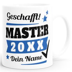 Tasse Master Abschluss mit Name und Jahr Geschenk Masterabschluss Masterarbeit Studium bestandene Prüfung SpecialMe®