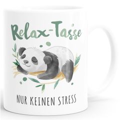 SpecialMe® Kaffebecher Relax-Tasse Panda Spruch Nur keinen Stress | Mama's/Papa's Relaxtasse SpecialMe®