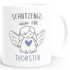 SpecialMe® personalisierte Kaffeetasse Schutzengel mit Name Namenstasse personalisierte Geschenke Glückstasse