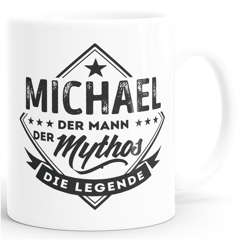 Kaffeetasse Der Mann, der Mythos, die Legende. Personalisierbares Retro-Motiv Tasse personalisierte Namenstasse personalisierte Geschenke SpecialMe®