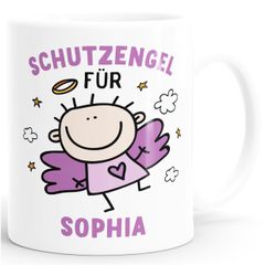 SpecialMe® personalisierte Kaffeetasse Schutzengel mit Name Namenstasse personalisierte Geschenke Glücksbringer