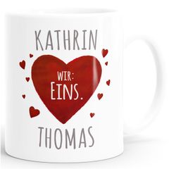 personalisierte Kaffeetasse Ich Deins, Du Meins, Wir Eins. Panda-Bär anpassbar mit Namen personalisierte Liebesgeschenke SpecialMe®