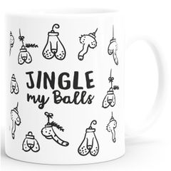 Kaffee-Tasse Weihnachten lustig Spruch Jingle my Balls Penis-Muster Pimmel Doodle witzige Weihnachtsgeschenke Moonworks®