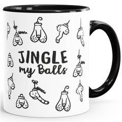 Kaffee-Tasse Weihnachten lustig Spruch Jingle my Balls Penis-Muster Pimmel Doodle witzige Weihnachtsgeschenke MoonWorks®