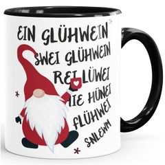 Tasse Spruch Ein Glühwein Swei Glühwein-Becher Wichtel Weihnachtsmarkt Geschenk Bürotasse lustige Kaffeebecher MoonWorks®