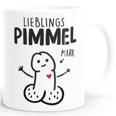 Kaffee-Tasse Lieblingspimmel mit Name Penis personalisierte Geschenke Valentinstag Liebe Mann Freund Moonworks®